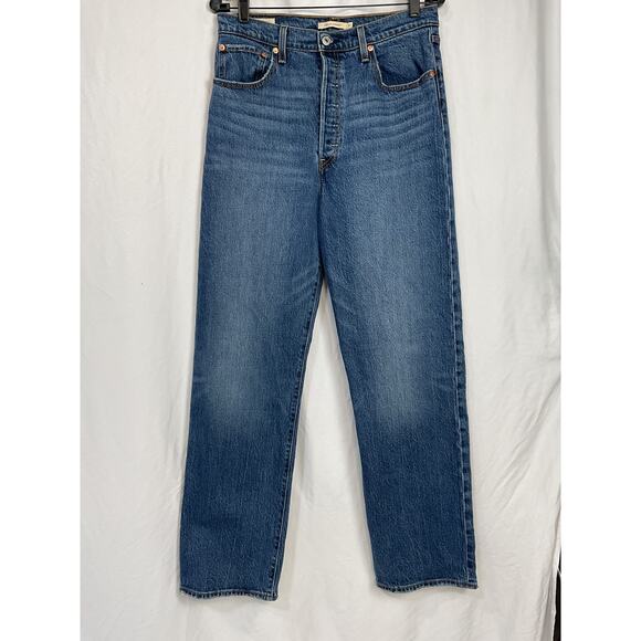 Levi'S 'Ribcage' Blue Cotton Full Length Denim Jean Size 31 - Picture 2 of 5